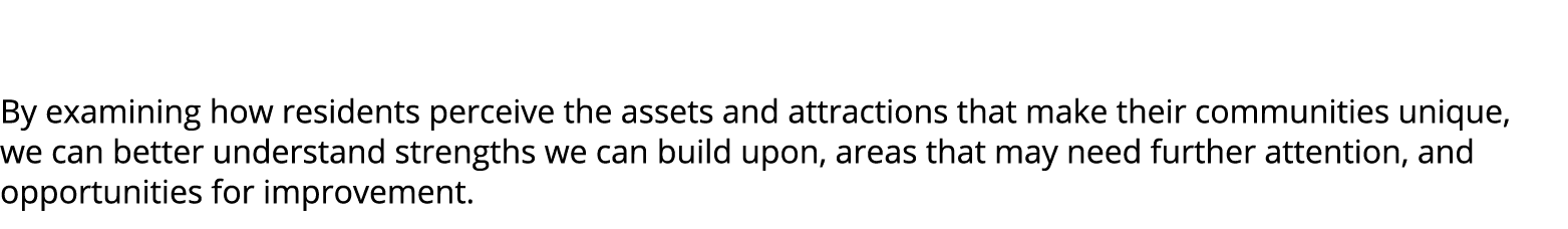  By examining how residents perceive the assets and attractions that make their communities unique, we can better und...